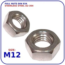 NUTS STAINLESS STEEL M2 M2.5 M3 M3.5 M4 M5 M6 M8 M10 M12 HEX FULL NUT A2-304