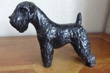 Giant/Standard Black Schnauzer Dog  Animal Sculpture in Smooth Resin 13 cm