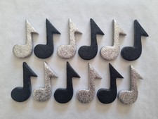 12 GLITTERY BLACK & SILVER