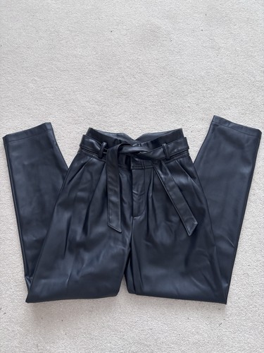 Faux leather high - leather, waisted