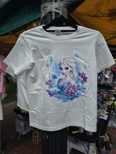 Hand Printed Girls Tshirt With A Frozen Design