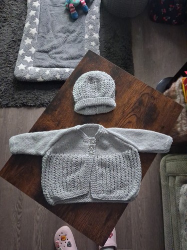 Hand knitted baby cardigan - hand,
