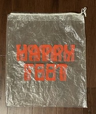 ✅Vintage 1990s EMPTY Happy Feet Plastic Drawstring Bag for House Shoes Slippers