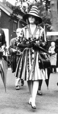 Lady Hazel Cook in a striped