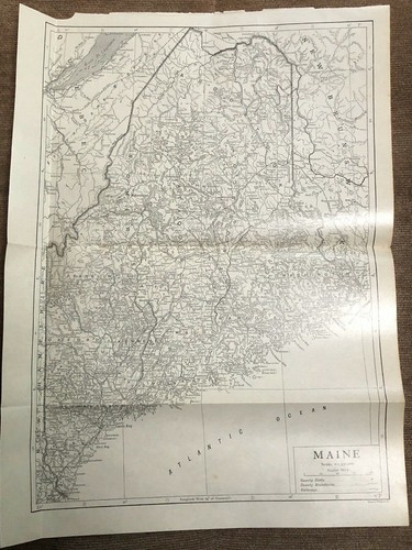1911 antique map maine - 1911,