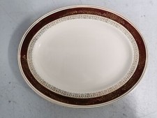 John Maddock & Sons Ltd Ivory Ware Burgundy and Gilt Border 15'' Platter