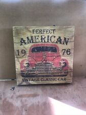 Nice American Car Wooden Sign 30x30cms