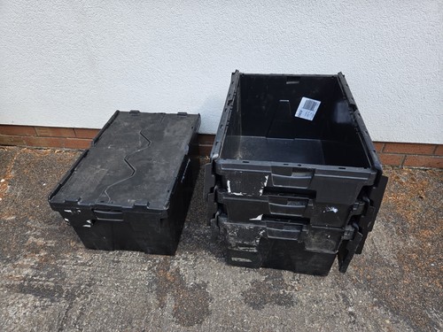 Used tote box attached lid - 4x,
