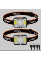 TWIN PACK Rechargeable Head Torch Led Super Bright for Fishing, Camping,  Hiking