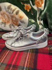 Ladies Ted Baker Silver Leather Astrina Style Trainers Uk 3 Eu 36