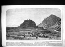 Antique Print 1867 View Arrow River GFields Otago New Zealand Mining Mounta