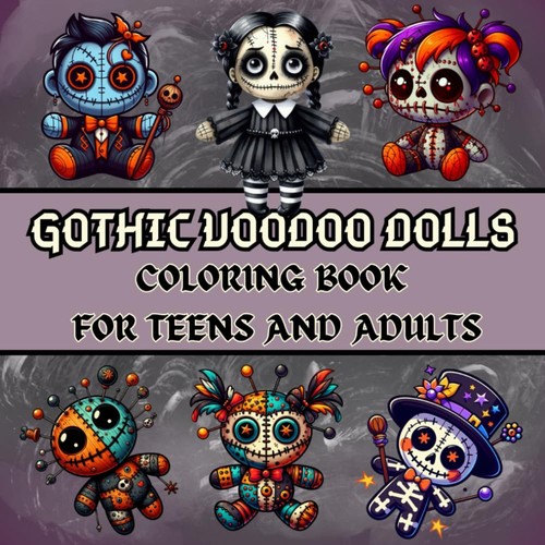 Gothic voodoo dolls coloring - gothic,