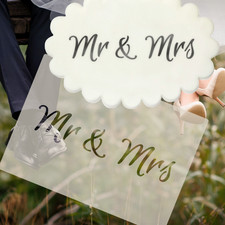 Mr & Mrs Word Stencil Wedding