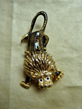 Adorable Vintage Silly Scary Lion Enamelled Brooch 6.5cms Nose To Tail Gilded