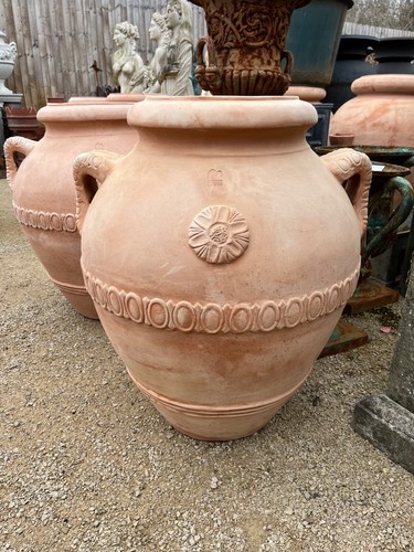 Terracotta olive pots large - terracotta,