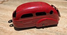 Wyandotte Red Airstream Trailer 1930s Pressed Steel Toy 6” 15cm