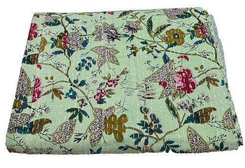 Indian kantha quilt bedspread - quilt,