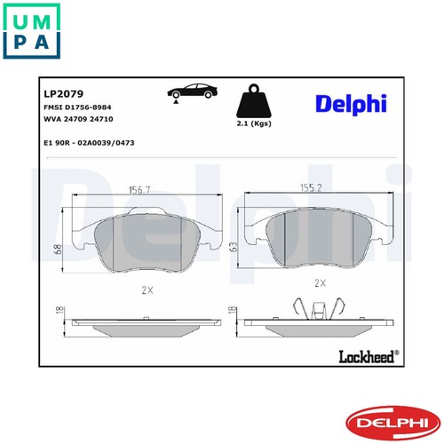 Brake pad set disc - set,