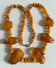 Vintage Butterscotch Egg Yolk Natural Baltic Amber Graduated Bead Necklace 77g