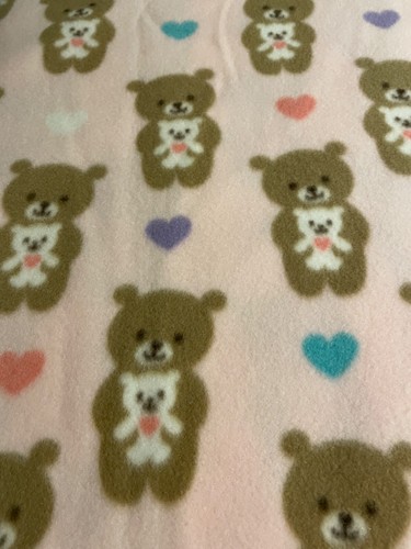 Fleece pink with teddy bears - with,