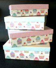 Set of 4 cupcake nesting gift