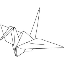 Origami crane unmounted - crane',