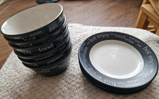 Rayware Expressions Black/White 4x8" Side Plates and 6x Bowls