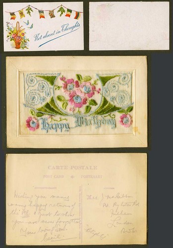 Ww1 silk embroidered old - embroidered,