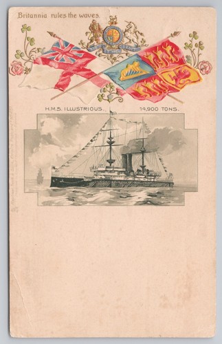 Hms illustrious 1901 embossed - 1901,
