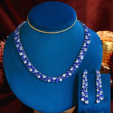 Silver Plated CZ Blue Heart