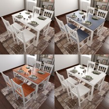 DINING Rectangle Table and 4 Chairs Set Quality Solid Wooden Choice of Colours