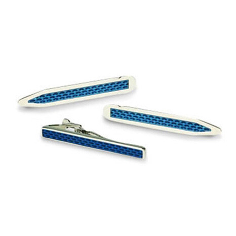 Blue rhodium collar stiffeners - blue,