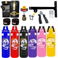 Junior Boxing Bag 3ft Punching Training Filled Heavy Kickboxing Punch Bags Set