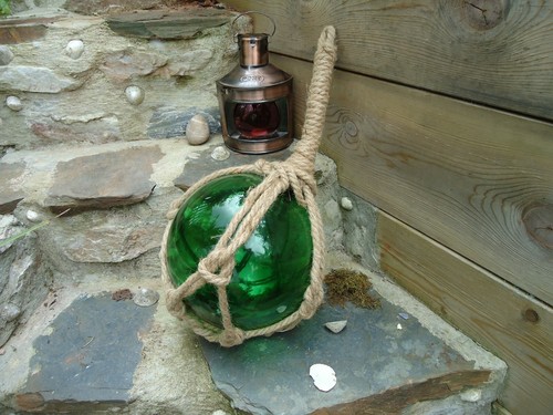 Very large green glass fishing - very,