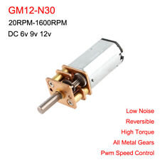 6v 9v 12v DC Gearmotor Micro Gear Motor GM12-N30 Metal Gearbox 20RPM-1600RPM