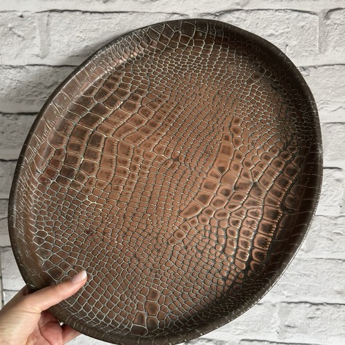 Antique copper platter oval - antique,