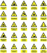 Yellow Warning Signage Acrylic