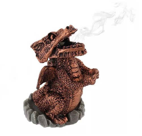 Red dragon incense cone burner - red,