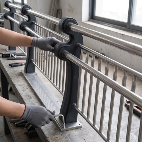 Metal bridge railing for - bridge,
