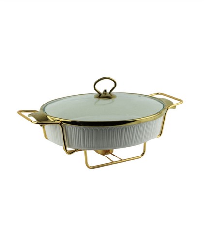 Chafing dish oval medium - oval, gold