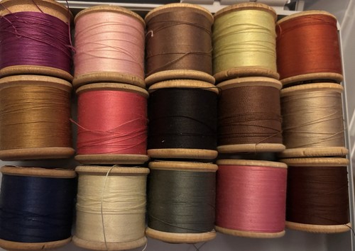 Vintage wooden cotton reels - vintage,