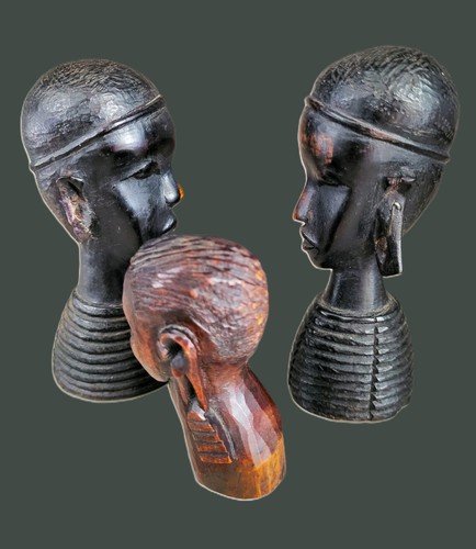 Small carved african busts - small,