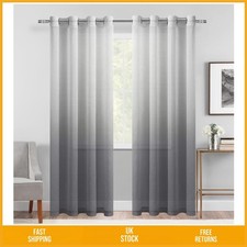 Elegant Ombre Faux Linen Sheer