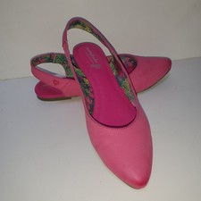 Moshulu ladies Pink leather slingback flats size 7 eu 41 Immaculate 