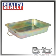 Metal Oil Drain Drip Pan 12L Zinc Plated Tray 489x371x91mm