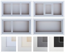 3D 18"x9" White Wood Photo Picture Shadow Box Frame Cast 1/2/3 aperture display