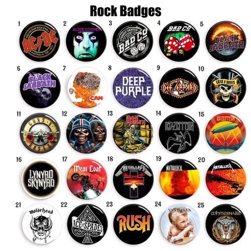 Mixed rock badges - rock, 25mm