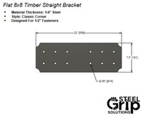 8x8, Straight Bracket,Timber