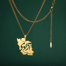 Iran Map Necklace Freedom