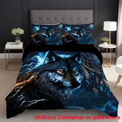Mystic wolf dreamcatcher print - wolf,